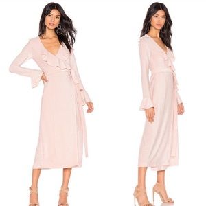 Free people one more time midi wrap lurex dress